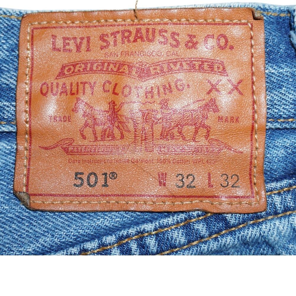 Levi’s 501 Premium Cutoff Denim Shorts – Size 32 (W32 L32 Reworked) - Picture 7 of 8